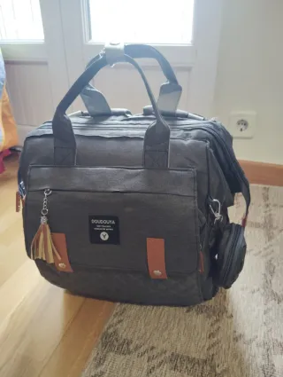 Bolso Maternal Gris Acolchado