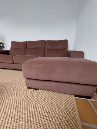 Sofá Chaise Longue Marrón Tela