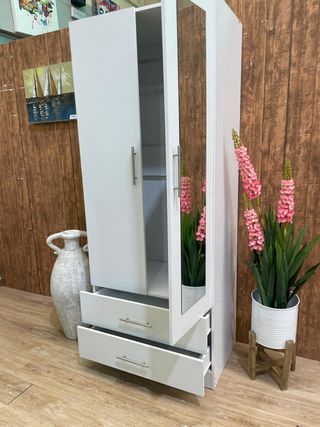 Armario 2 puertas con cajones y espejo