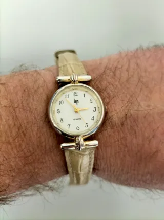 Orologio Lip Vintage Quarzo Beige/Oro/Argento