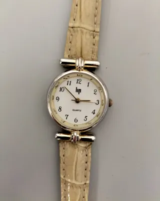 Orologio Lip Vintage Quarzo Beige/Oro/Argento