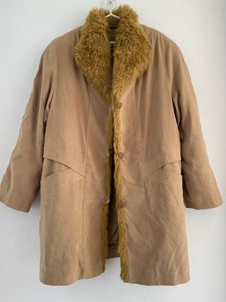 Chaqueta Y2K Vintage Pelo Sintético Beige