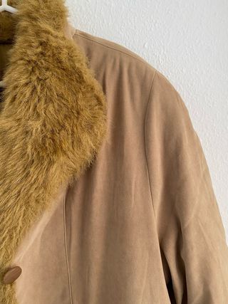 Chaqueta Y2K Vintage Pelo Sintético Beige