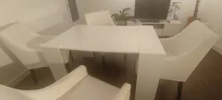 Mesa comedor extensible blanca 51cm/144cm