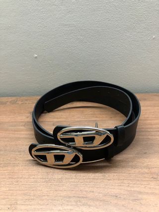 Set 2 Cinture Diesel Nere Fibbia Argento