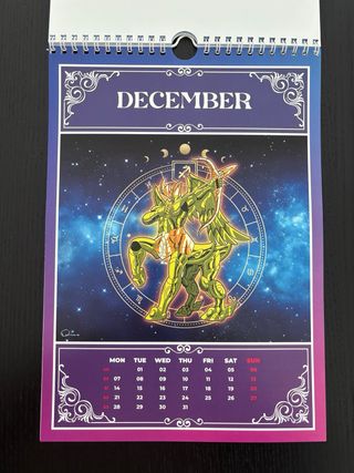 Calendario 2026 Saint Seiya.