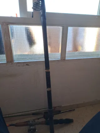 Caña de pescar con carrete