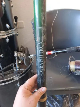 Caña de pescar con carrete