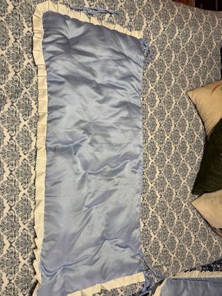 Juego Ropa Cuna Azul Satinado