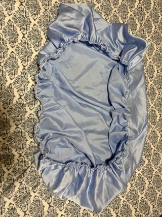 Juego Ropa Cuna Azul Satinado