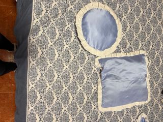 Juego Ropa Cuna Azul Satinado