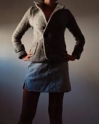 Trench grigio doppio petto