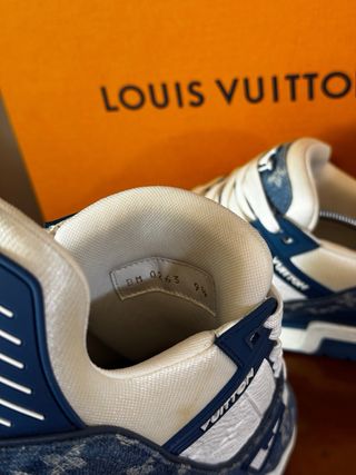 Scarpe Louis Vuitton Trainer Jeans Blu Bianco
