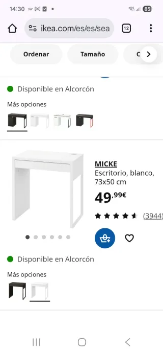 2 Mesas de estudio blancas Ikea