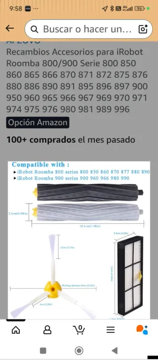 Recambios Accesorios iRobot Roomba 800/900