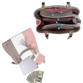 Borsa Pomelo Best donna rosa bianco grigio