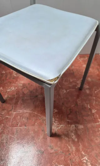 Lote 4 Sillas Cocina Gris y Blanco