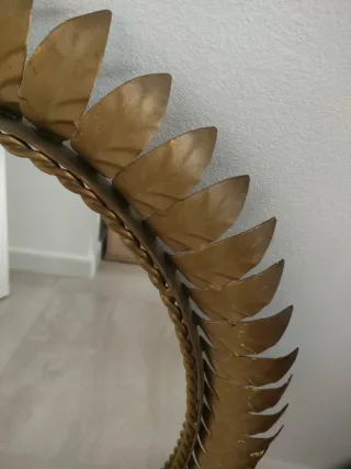 Espejo Ovalado Antiguo Dorado