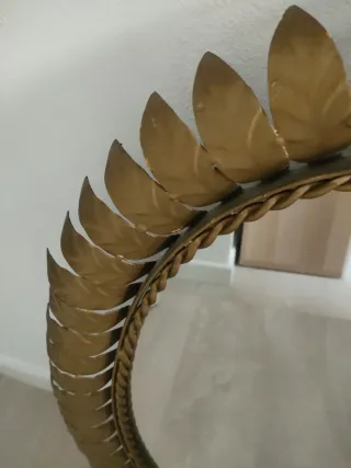 Espejo Ovalado Antiguo Dorado