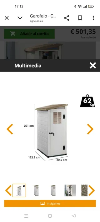 Caseta Jardín PVC con Ventana