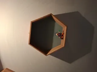 4 Estanterías Hexagonales Madera Natural