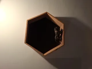 4 Estanterías Hexagonales Madera Natural