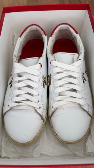 Zapatillas Carolina Herrera Mujer Blancas Doradas