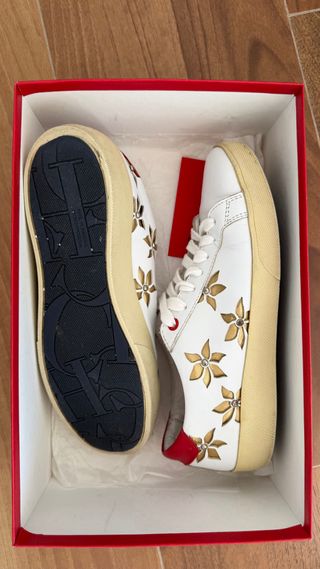 Zapatillas Carolina Herrera Mujer Blancas Doradas