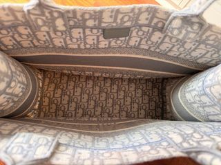 Christian Dior Book Tote Lona Dior Oblique Gris