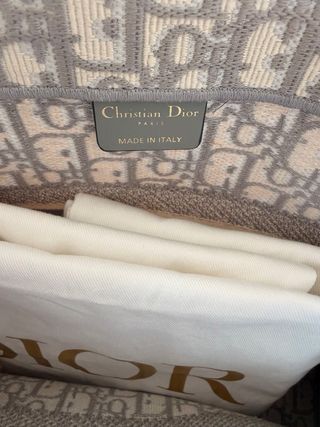 Christian Dior Book Tote Lona Dior Oblique Gris