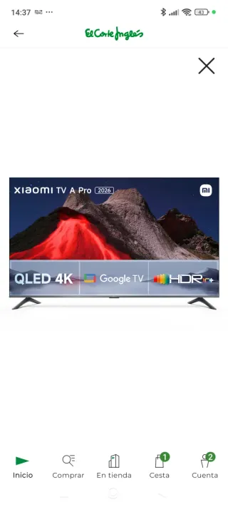 Xiaomi TV A Pro 2026 QLED 4K Google TV 43"