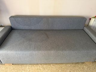Sofá Cama 3 plazas, Gris con Almacenaje