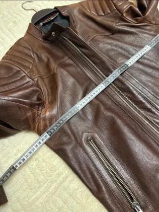 Chaqueta de cuero hombre Zara marrón