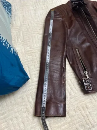 Chaqueta de cuero hombre Zara marrón