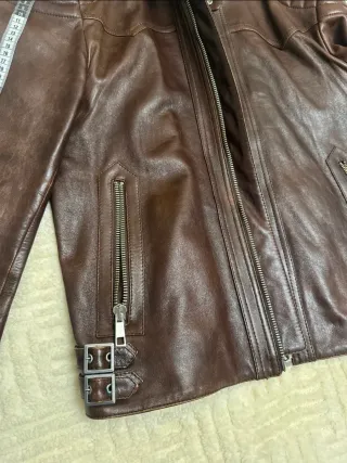 Chaqueta de cuero hombre Zara marrón