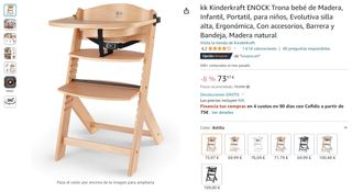 Trona Kinderkraft ENOCK Madera Bebé Infantil