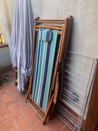 2 Sillas de Playa Plegables Madera