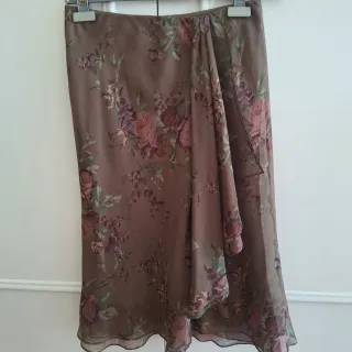 Falda Ralph Lauren floral gasa T. S