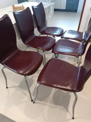 Mesa cristal y 6 sillas comedor