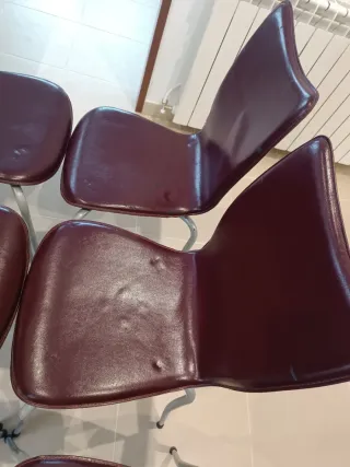 Mesa cristal y 6 sillas comedor