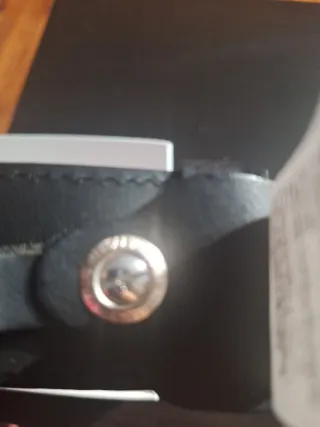 Cintura uomo Timberland pelle nera fibbia argento