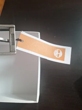 Cintura uomo Timberland pelle nera fibbia argento