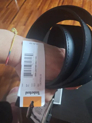 Cintura uomo Timberland pelle nera fibbia argento