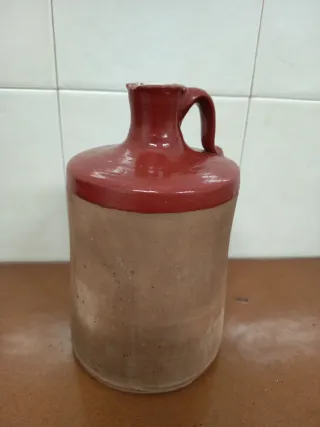 Garrafa antigua de barro con asa!