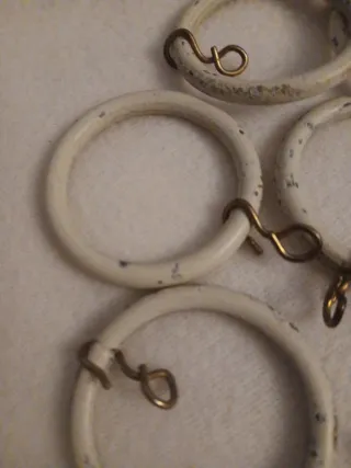 Lote argollas cortina metal oro y blanco