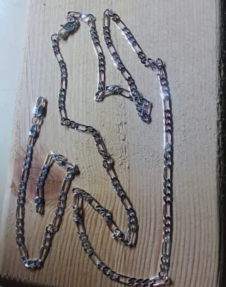 Set Mod.Figaro Collana e Bracciale Argento 925+Box