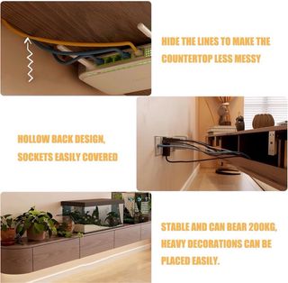 Mueble TV pared madera 220x30x20cm