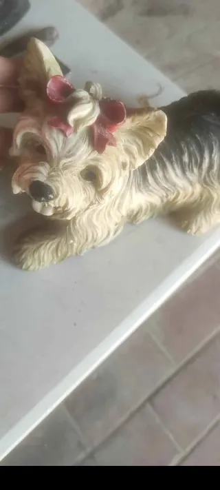 Figura Perro Yorkshire Cerámica