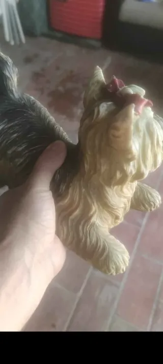 Figura Perro Yorkshire Cerámica