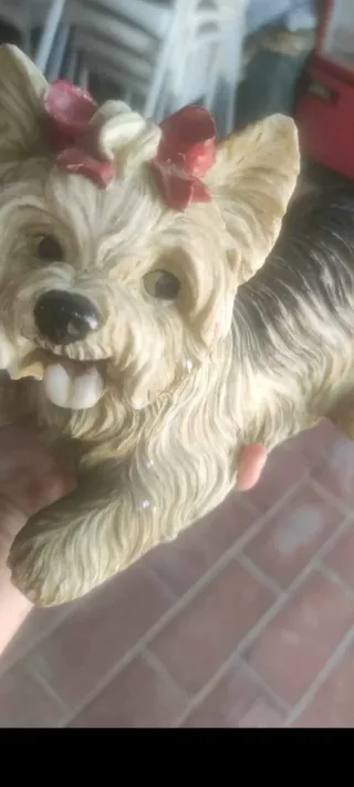 Figura Perro Yorkshire Cerámica
